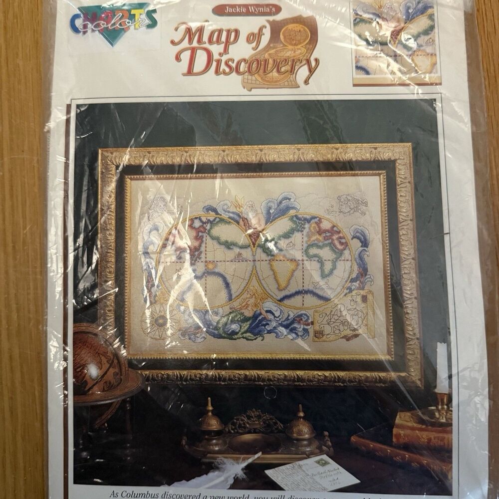 Jackie Wynia’s Map of Discovery Color Charts Cross Stitch Pattern Kit Sealed NOS